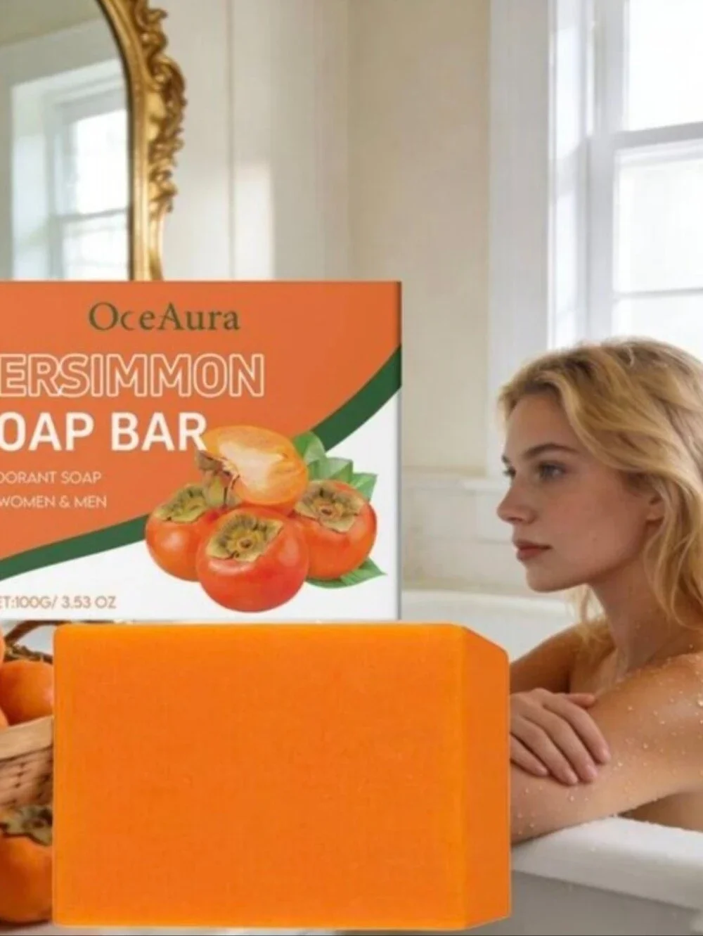 Persimmon Hand Soap Bar — Bright Orange Nourishing Cleanse